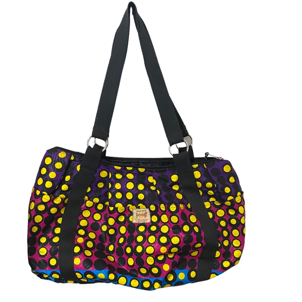BAGAMOYO "Lay Down Your Heart" Kenyan Made Kenya Textile Large Duffle Bag